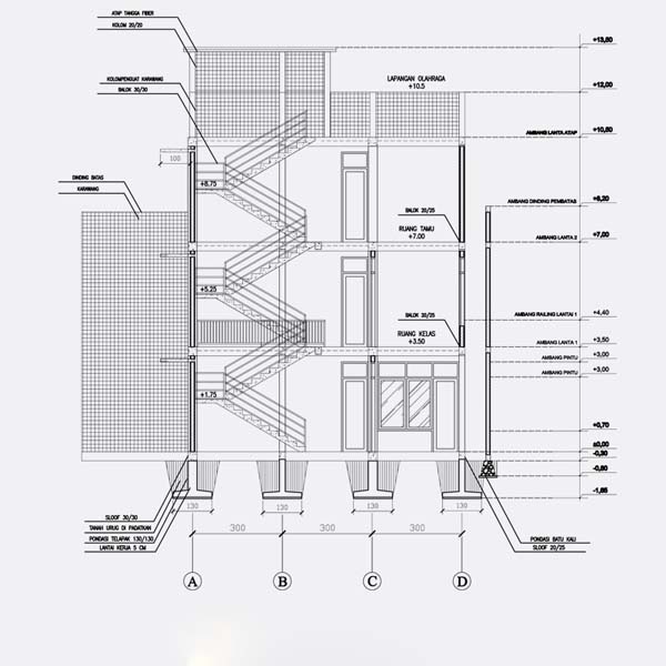 Struktur Gedung 4 Lantai