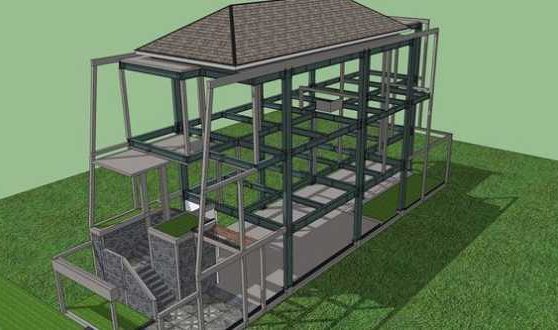 Konstruksi Baja Wf Rumah 2 Lantai